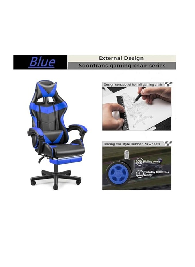 Gaming Chair Racing Style Office Durable Leather Seat 360° Upto 120 Kg