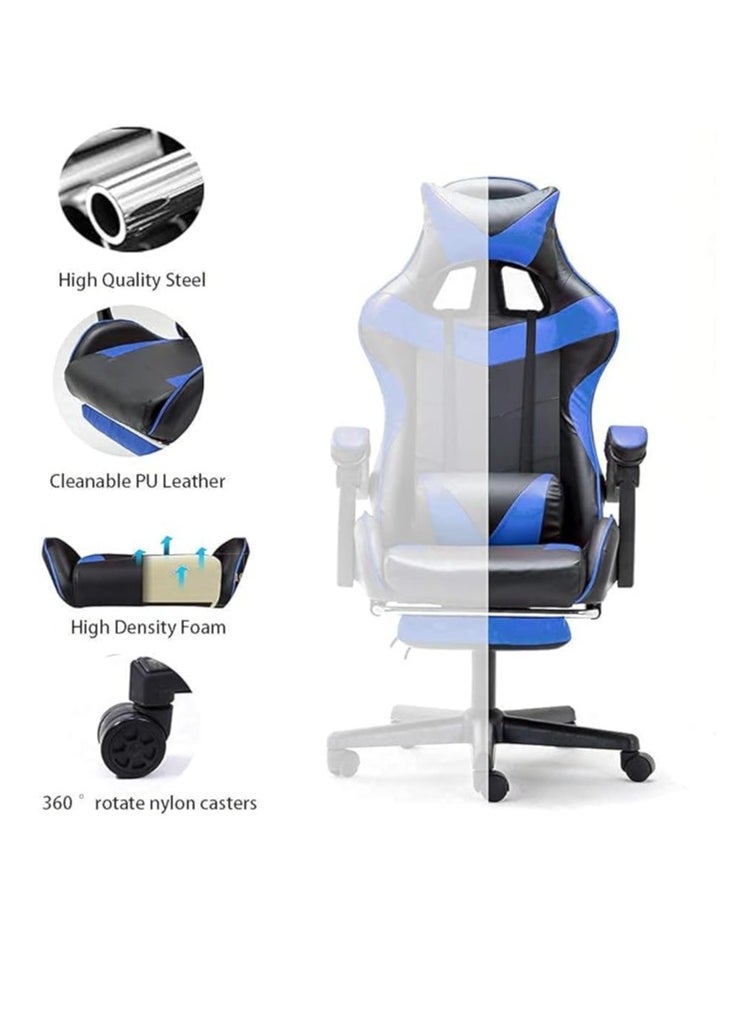 Gaming Chair Racing Style Office Durable Leather Seat 360° Upto 120 Kg