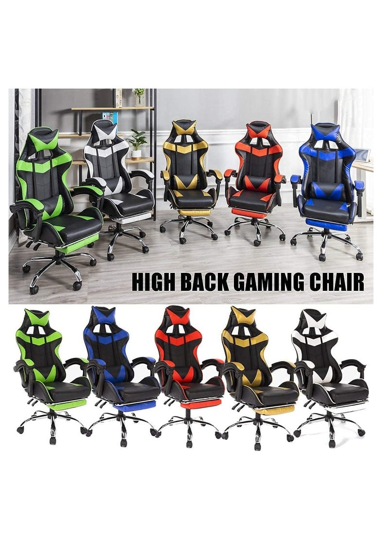 Gaming Chair Racing Style Office Durable Leather Seat 360° Upto 120 Kg