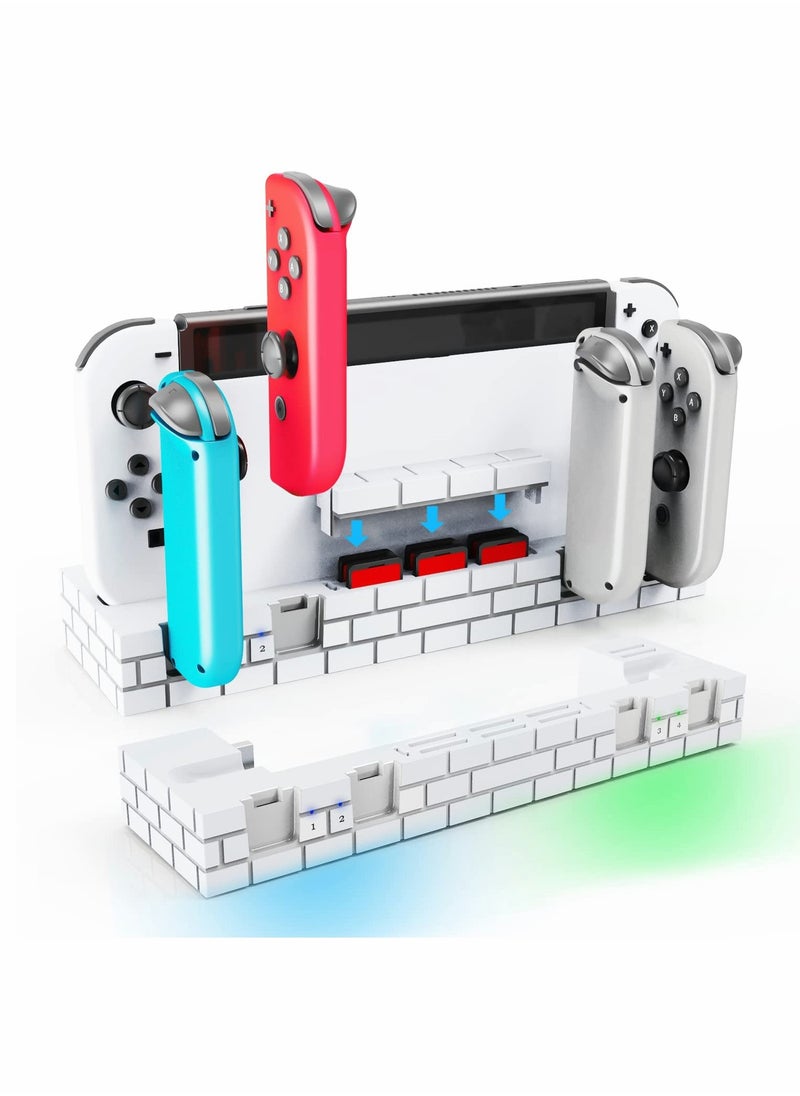 joy con charging dock for switch switch oled joycon charger for switch controller charger available to charge 1 6pcs joycons holder of 8 game cards