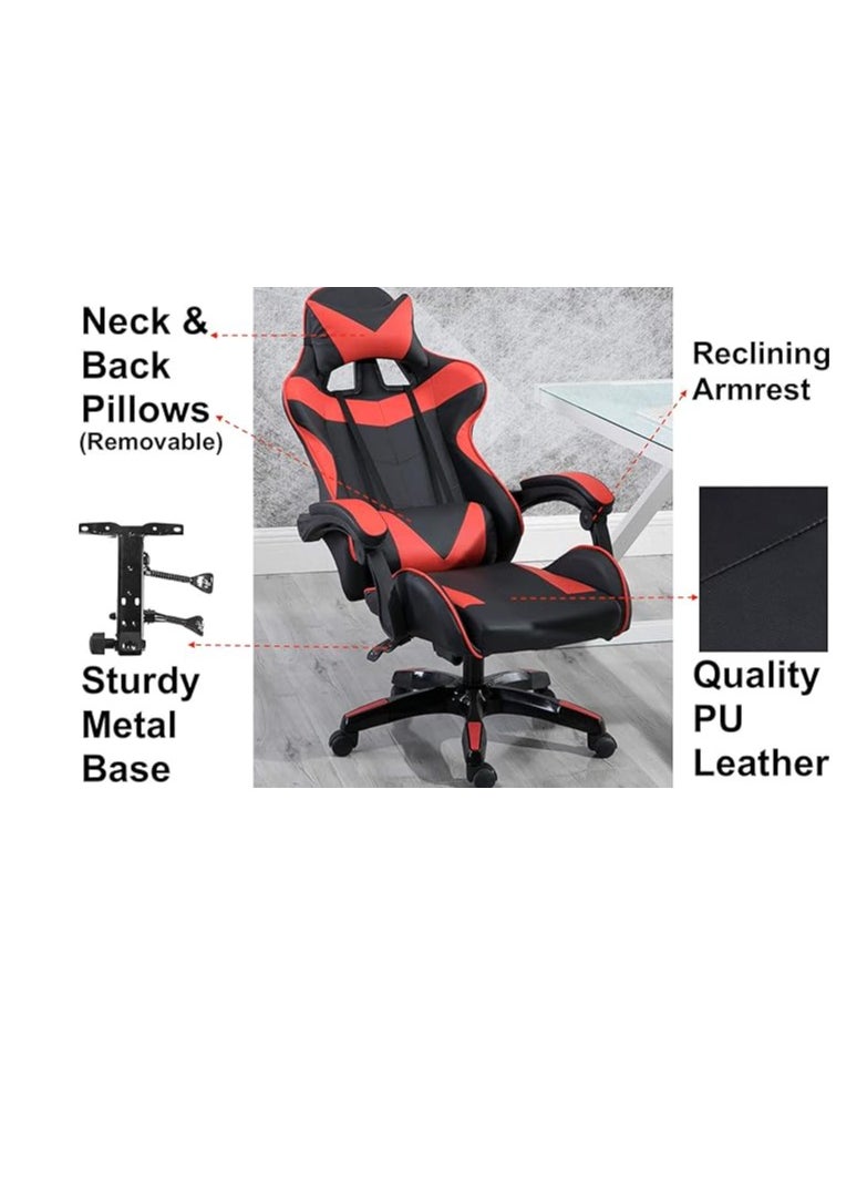 Gaming Chair Racing Style Office Chair Durable Leather Seat 360° Gaming Chair Upto 120 Kg