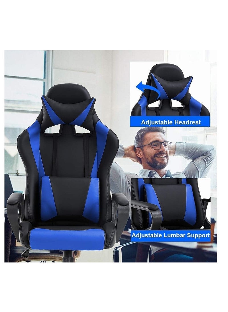Gaming Chair with Footrest and Massaging Lumbar Support