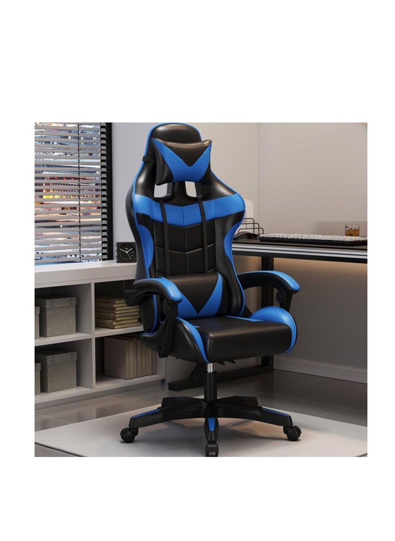 Gaming Chair with Footrest and Massaging Lumbar Support