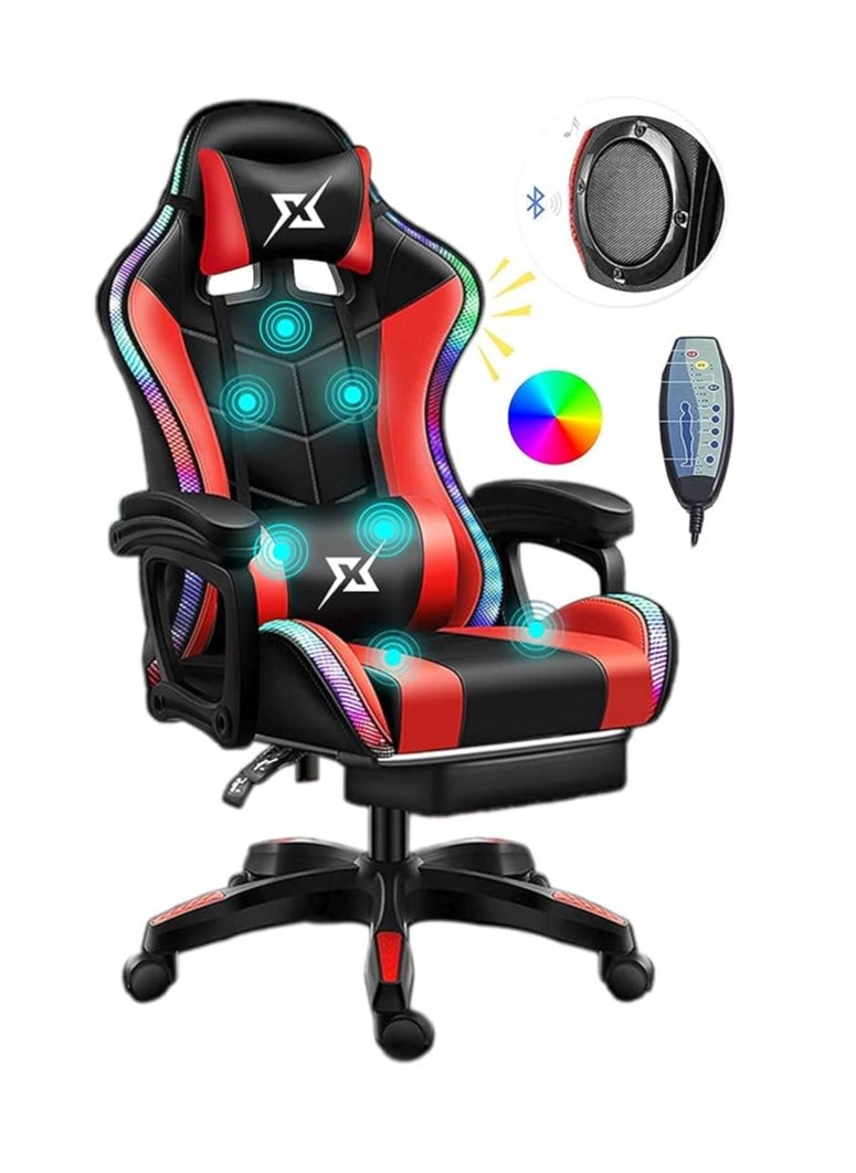 Gaming Chair LED Light Racing Chair Office Massage Chair Red