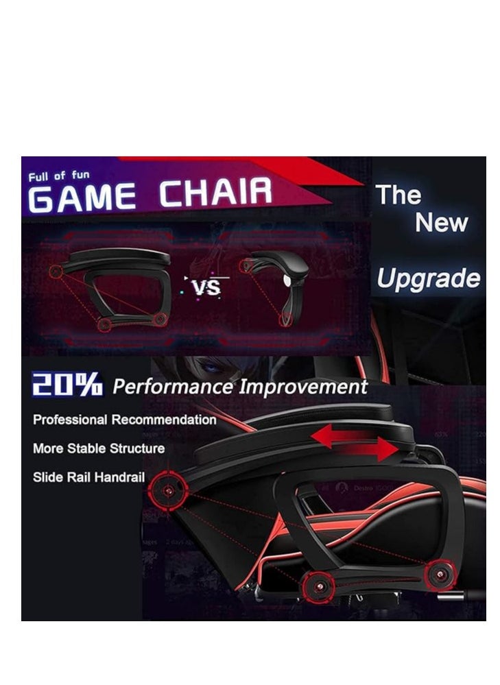 Gaming Chair LED Light Racing Chair Office Massage Chair Red