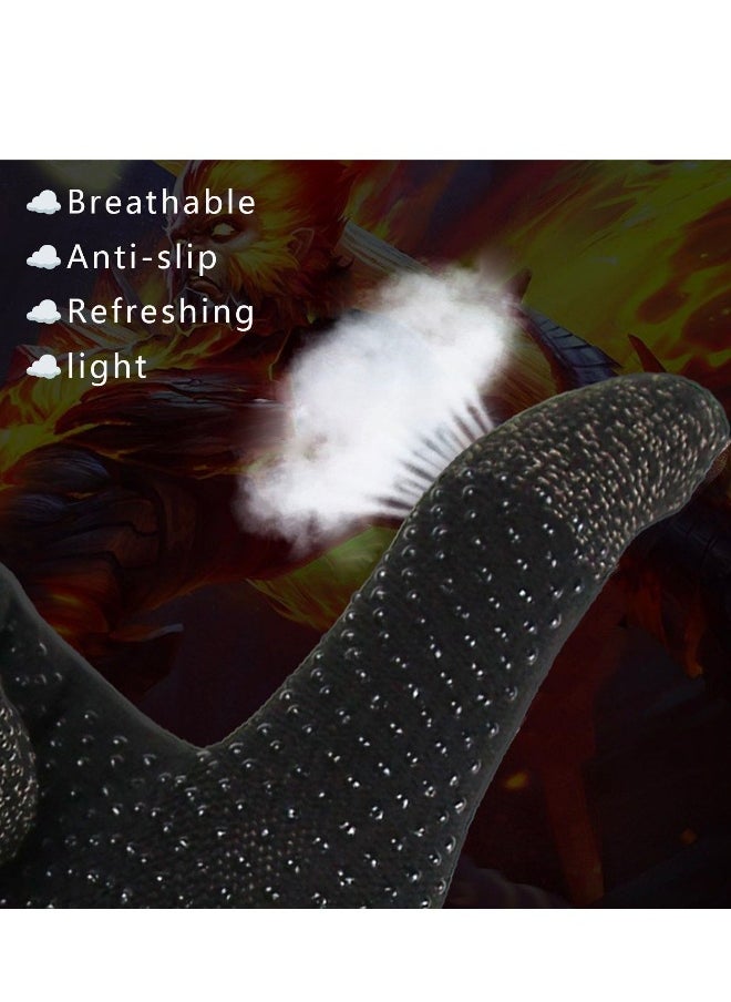 Gaming Gloves, Anti Sweat Breathable, Touch Finger for Highly Sensitive Nano Silver Fiber Material, Dot Silica Gel Palm Non Slip Design, Support Almost All Mobile Gaming  05 Black