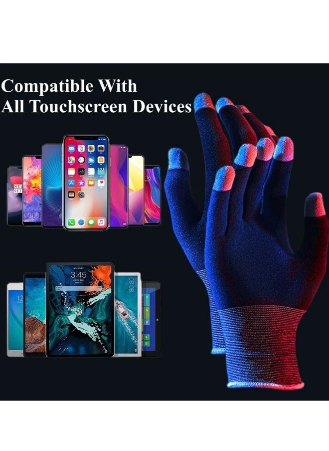 Touchscreen Gloves for Sweaty Hands, High-Sensitive Anti-Sweat Breathable Seamless Gaming Gloves for Tablet iPadMobile Phone PUBG Game Controller