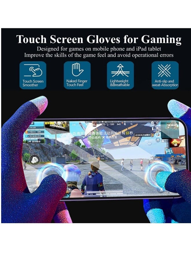 Touchscreen Gloves for Sweaty Hands, High-Sensitive Anti-Sweat Breathable Seamless Gaming Gloves for Tablet iPadMobile Phone PUBG Game Controller