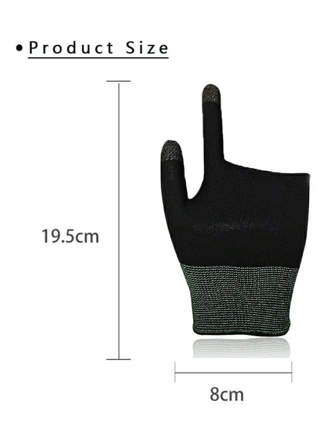 E-Sports Gaming Gloves, Gaming Finger Sleeves, Anti-Sweat Breathable, Thumb Sleeves for Highly Sensitive Nano-Silver Fiber Material + Nylon, for PUBG Mobile Phone Games Accessories BLACK