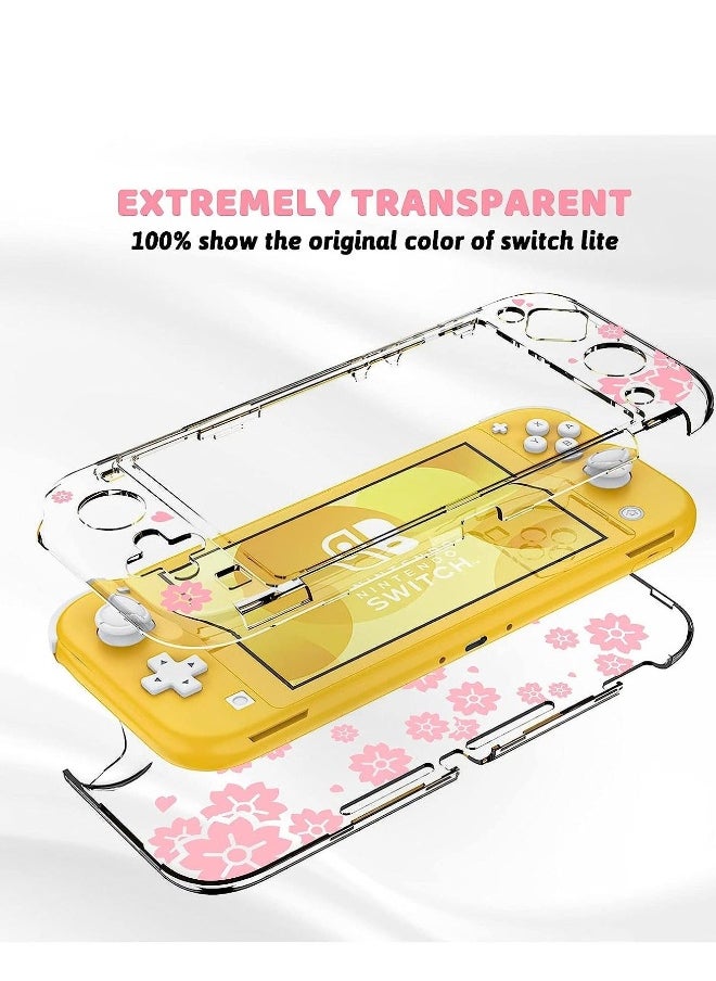 Protective Case for Nintendo Switch Lite 2019 Grip Cover with Shock-Absorption and Anti-Scratch Design, Sakura Flower Pattern