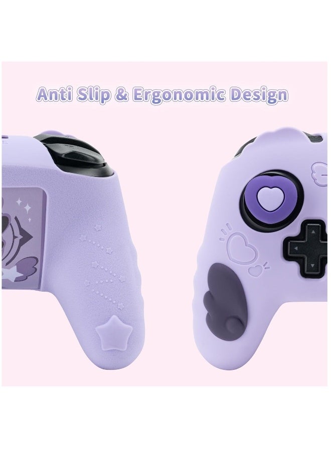 Switch Pro Controller Skin Set, Anti-Slip Silicone Protective Cover Skin Case for Nintendo Switch Pro Controller with 2 Thumb Grip Caps and 2