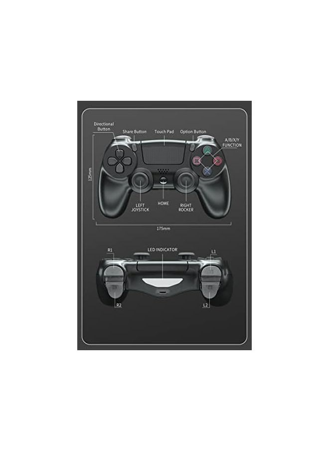 Wireless Controller, Bluetooth Controller,  Wireless Gaming Controllers, with 6-Axis Motion Sensor (Black)