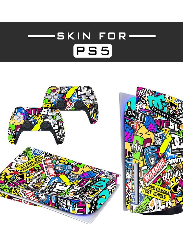 Ramadan  Suitable For Sony PS5 Sticker Optical Drive PS4 Game Console Full Body Sticker Handle Anti Slip Sticker PS5 Film