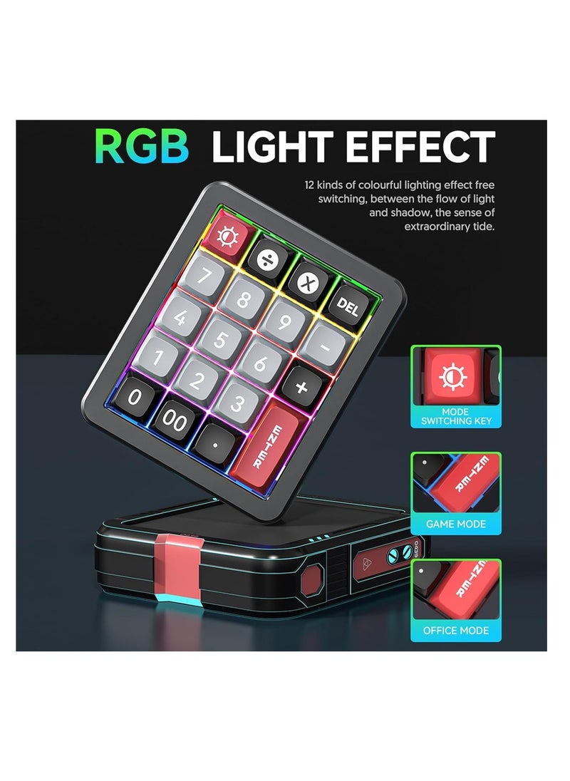 Game Keyboard with RGB Lighting, Hot Swappable Switches and Numpad, Great for Gaming and Programming, Type-C Connection, Black