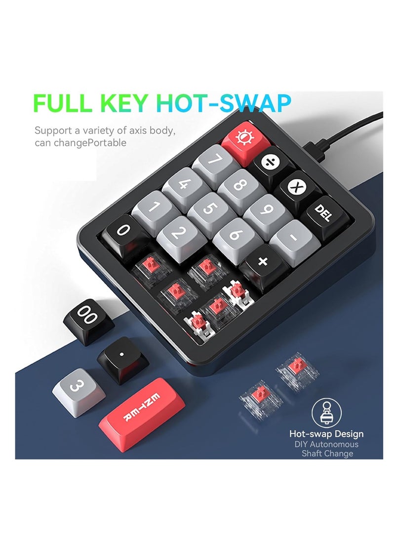 Game Keyboard with RGB Lighting, Hot Swappable Switches and Numpad, Great for Gaming and Programming, Type-C Connection, Black