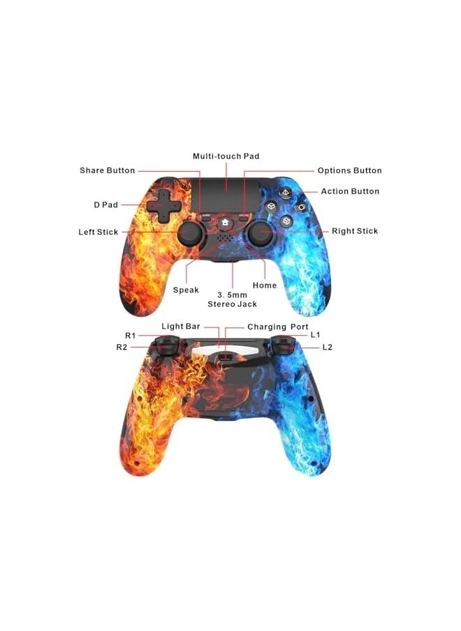 Wireless Controller, Wireless Remote Gamepad with/Dual Vibration/6-Axis Motion Sensor/Audio Function, Game Controller Widely Compatible with /PC/iOS(Red)