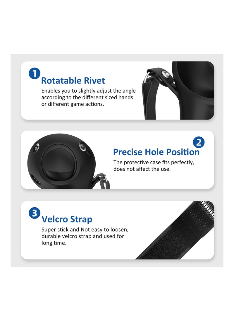 Compatible with Meta Quest Pro Accessories, Silicone Grip Covers with Knuckle Straps for Oculus Quest Pro Controllers - Controller Grip Protector for Enhanced Comfort and Control.