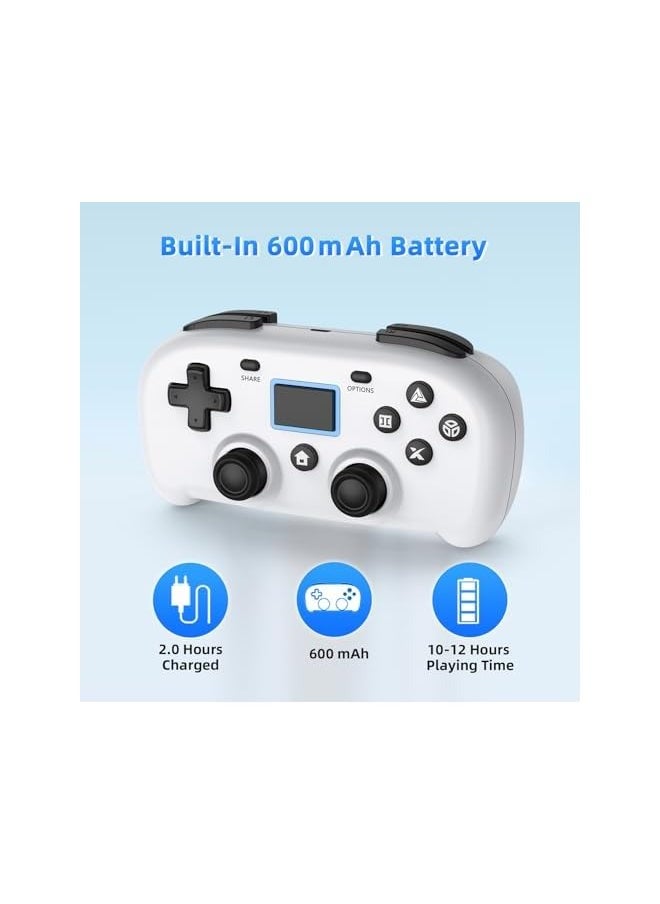 Wireless Controller ,Mini Style  Gamepad PC Game Remote for Window10/8/7,Gaming Controller with Dual Vibration/6-Axis Sensor/Audio Function(White)