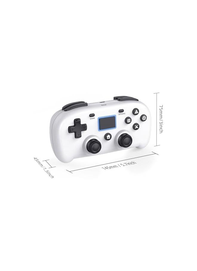 Wireless Controller ,Mini Style  Gamepad PC Game Remote for Window10/8/7,Gaming Controller with Dual Vibration/6-Axis Sensor/Audio Function(White)