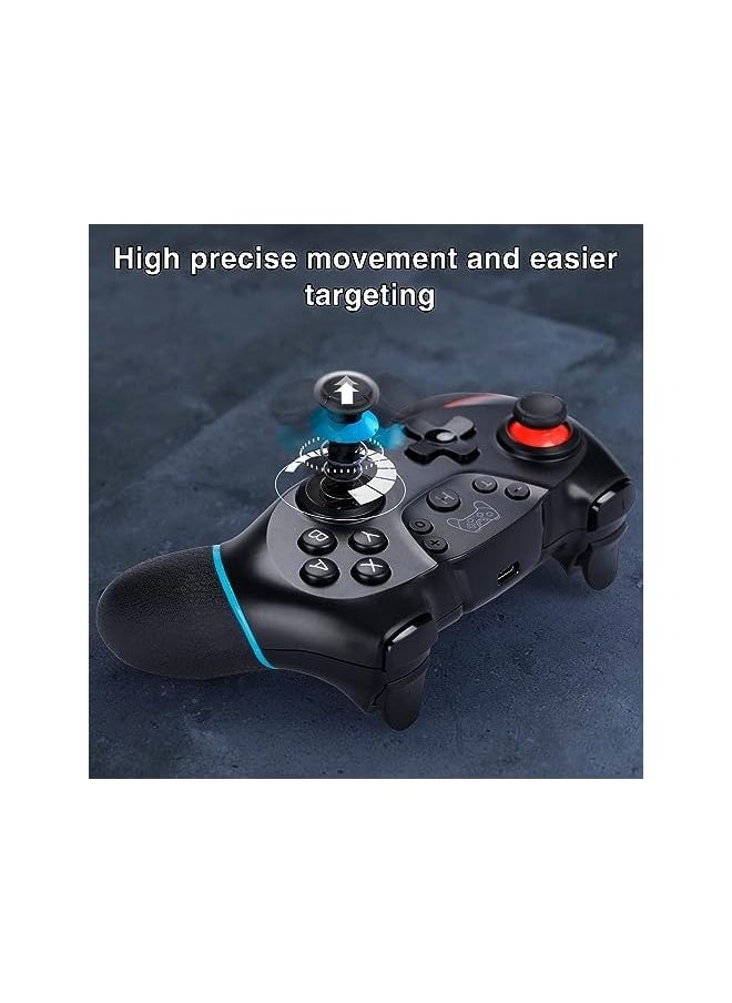 Wireless Switch Controller, Switch Pro Controller with Dual Shock for Switch/Switch Lite, Pro Controller Switch Remote with Turbo/Motion Control (Black)