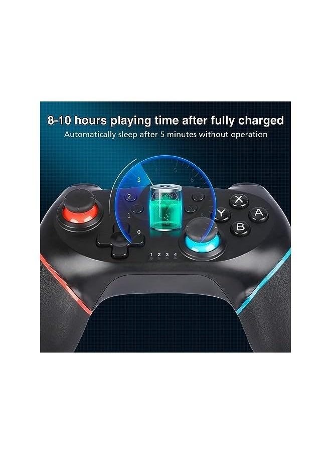 Wireless Switch Controller, Switch Pro Controller with Dual Shock for Switch/Switch Lite, Pro Controller Switch Remote with Turbo/Motion Control (Black)