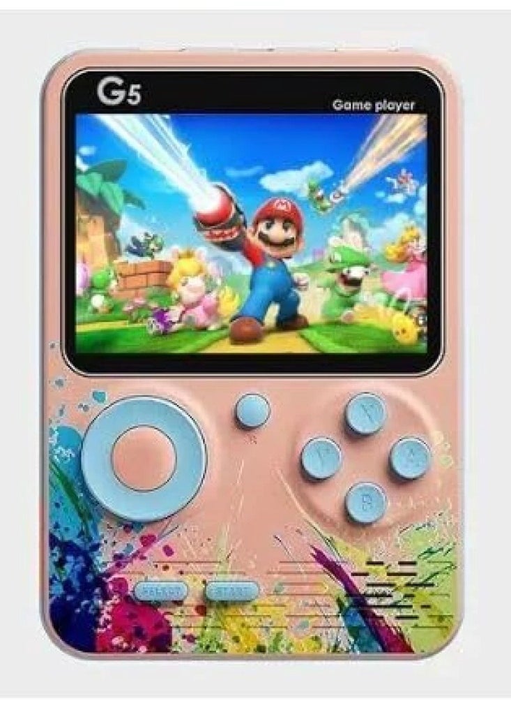 Mini Console Player G5 Gamebox with 500 Built-in Retro Games | 3.0-Inch Soft Color Screen | TV Output | Portable Nostalgic Gaming Console for Kids & Adults | 1000mAh Rechargeable Battery | Ideal Travel & Gift Option