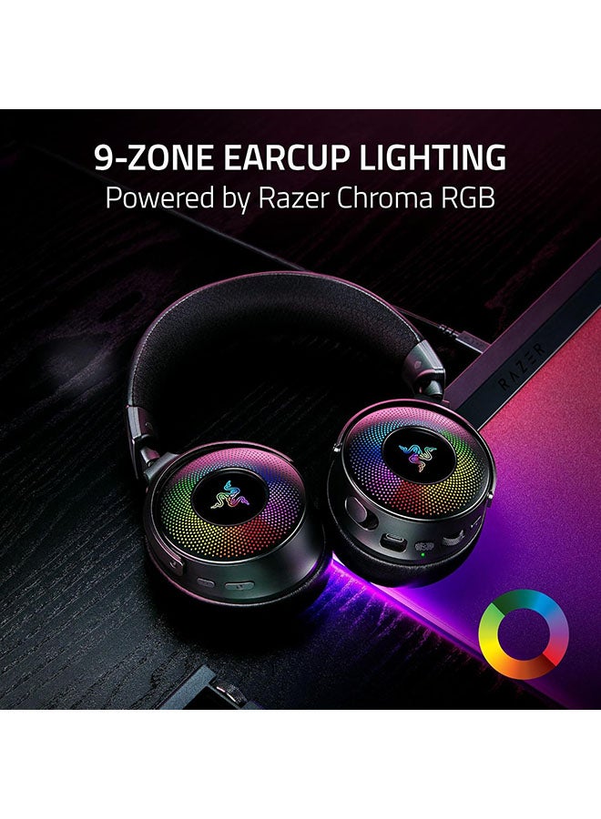 Kraken V4 Pro Wireless Gaming Headphones, OLED Control Hub, 40mm Driver, Razer TriForce Bio-Cellulose Type, Retractable Razer HyperClear Super Wideband Mic, Unidirectional Pick-Up, Black | RZ04-05160100-R3M1