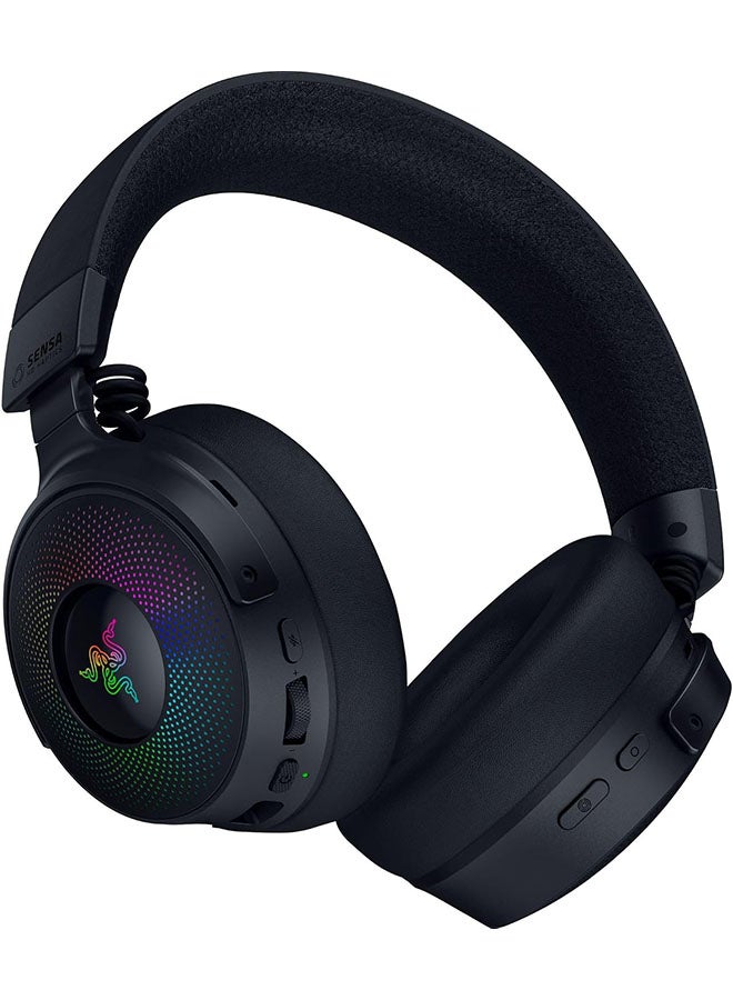 Kraken V4 Pro Wireless Gaming Headphones, OLED Control Hub, 40mm Driver, Razer TriForce Bio-Cellulose Type, Retractable Razer HyperClear Super Wideband Mic, Unidirectional Pick-Up, Black | RZ04-05160100-R3M1