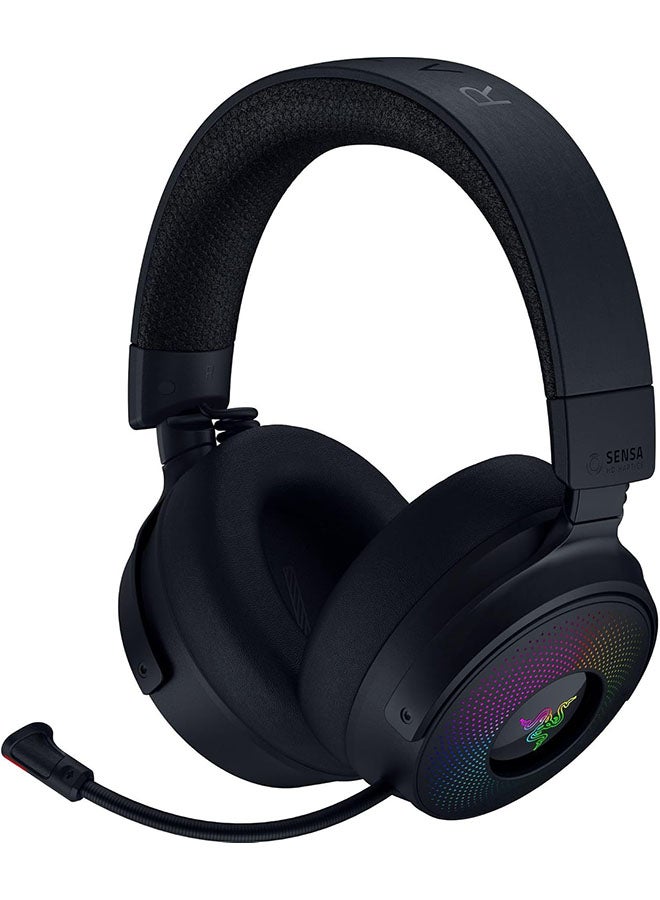 Kraken V4 Pro Wireless Gaming Headphones, OLED Control Hub, 40mm Driver, Razer TriForce Bio-Cellulose Type, Retractable Razer HyperClear Super Wideband Mic, Unidirectional Pick-Up, Black | RZ04-05160100-R3M1