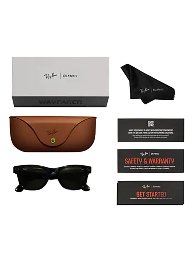 Ray-Ban - Wayfarer Smart Glasses With Meta Ai, Audio, Photo, Video Compatibility - Clear/Graphite Green Transitions Lenses - Matte Black
