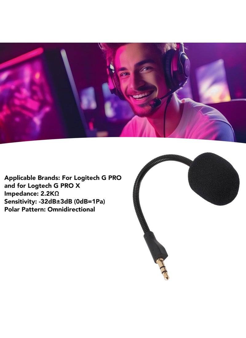 Replacement Game Mic Boom for G Pro, Detachable Noise Cancelling Microphone Boom for G Pro X Wired Gaming Headset, 3.5mm Microphone PC Game Headset