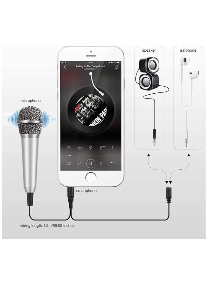 Mini Portable Vocal/Instrument Microphone For Mobile phone laptop Notebook Apple iPhone Sumsung Android With Holder Clip