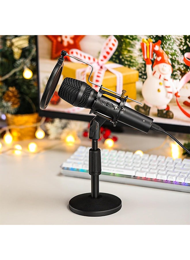 MAONO USB/XLR Podcast Dynamic Microphone, Studio Mic Kit with Volume Control, Shock Mount, Pop Filter, Ideal for Vocal, Instruments Recording, Voice Over, Live Streaming (HD300T)