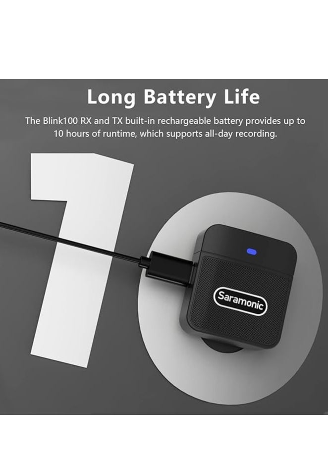 Saramonic Blink100 B4 Wireless Lavalier Microphones for iPhone iPad 2.4GHz Plug & Play Lapel Clip-on Mic With Noise