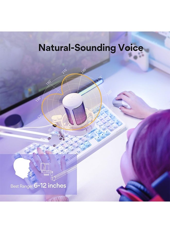 MAONO USB Gaming Microphone with Noise Cancellation, Computer PC Condenser Mic with RGB Light, Mute, Gain, Monitoring for Streaming, Podcast, YouTube, Twitch, Discord, PS5/4, GamerWave DGM20S