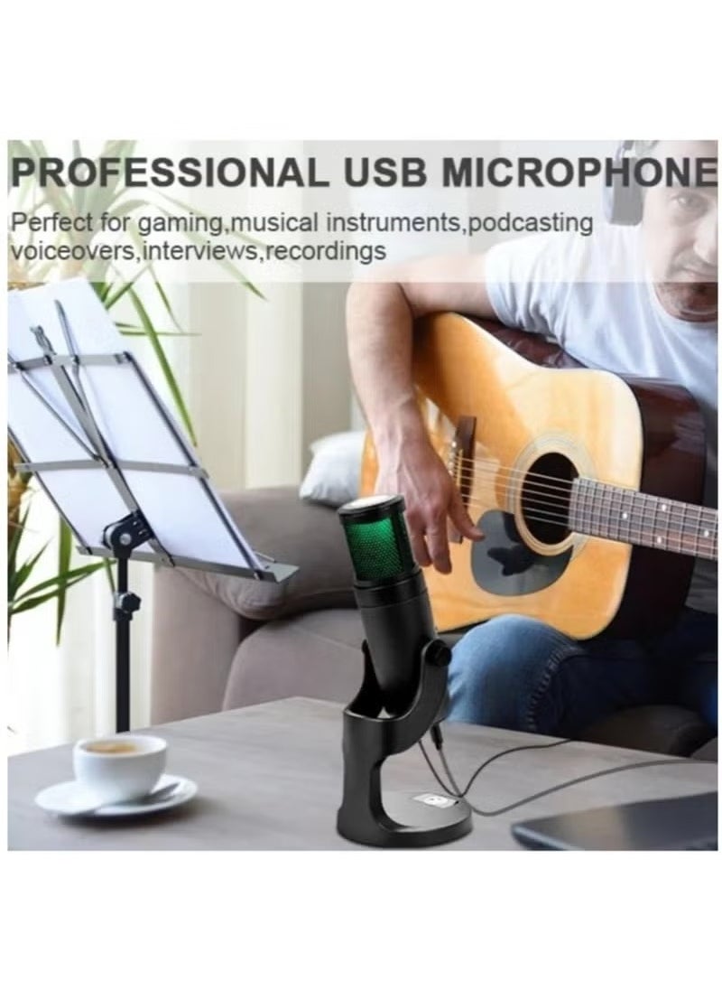 JMARY MC-PW9 USB Cable Microphone Voice Recording Tool RGB Light