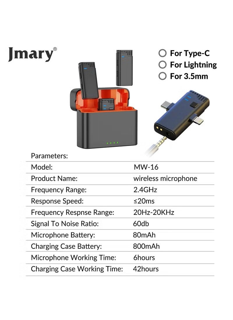 Jmary MW-16 2.4G Wireless Microphone for Mobile and Camera