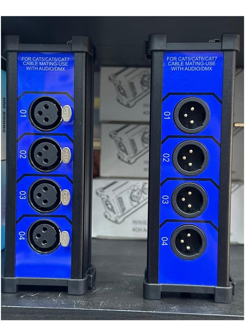 Professional XLR Audio Cable Tester – 4-Channel, Dual-Sided  Testing Box, Blue and Black Male and Female Connectors for Audio Cables
