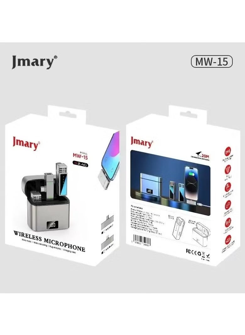 Jmary MW-15 USB-C / Type-C Port 2.4G Lavalier Wireless Microphone