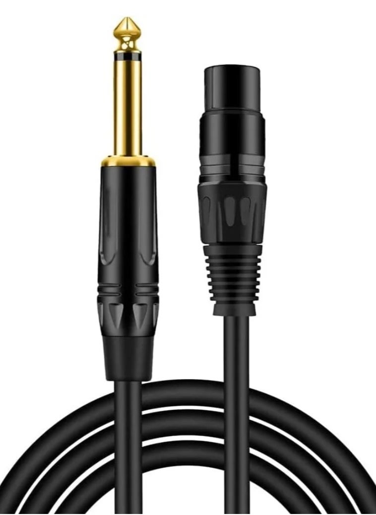 XLR to TS 6.35mm Microphone Cable Mono 6.35mm 1/4