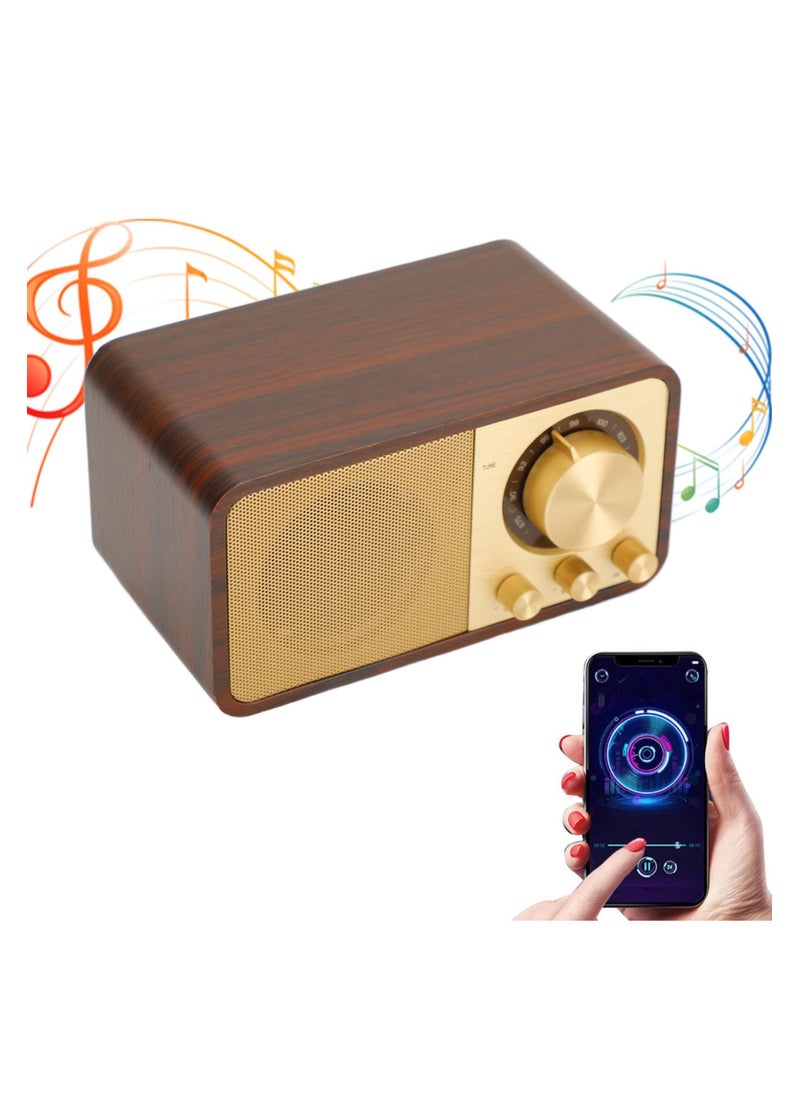 Retro Wooden Bluetooth Speaker, Elegant Vintage Design Radio, Clear Sound Quality Portable Speaker, Built in Speakers Wireless Portable Speaker, Old Classic Decorate for Cafes Restaurants Bedroom