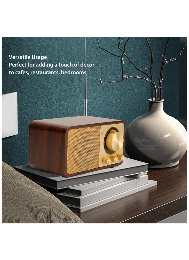 Retro Wooden Bluetooth Speaker, Elegant Vintage Design Radio, Clear Sound Quality Portable Speaker, Built in Speakers Wireless Portable Speaker, Old Classic Decorate for Cafes Restaurants Bedroom