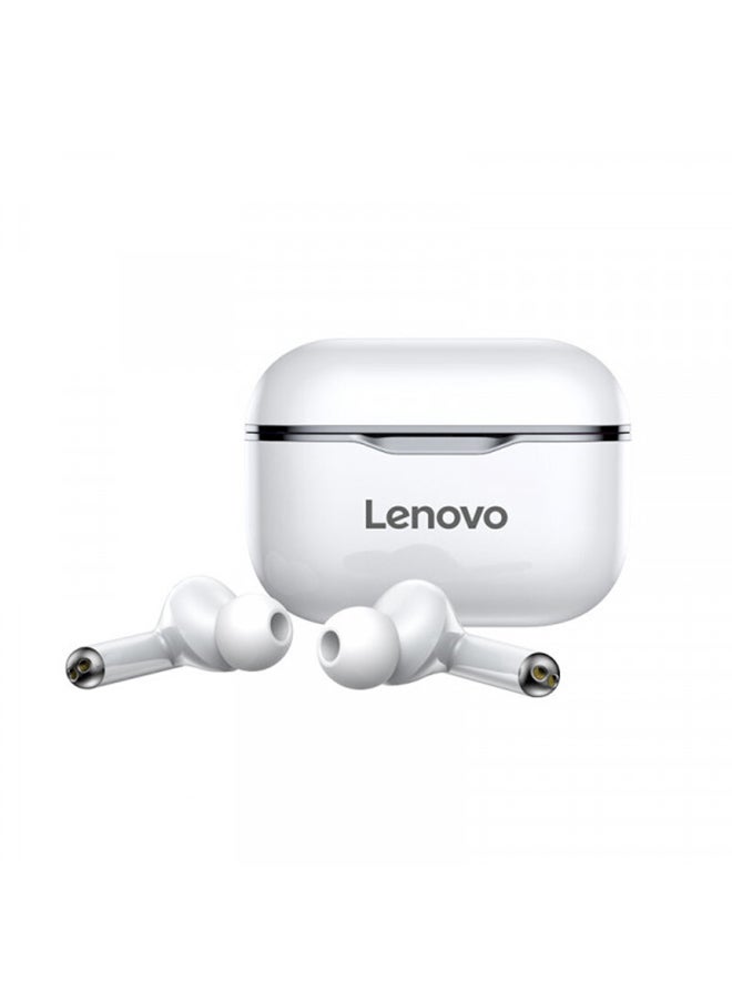 Wireless Bluetooth Earphone With 3300mAh Power Bank White/Silver