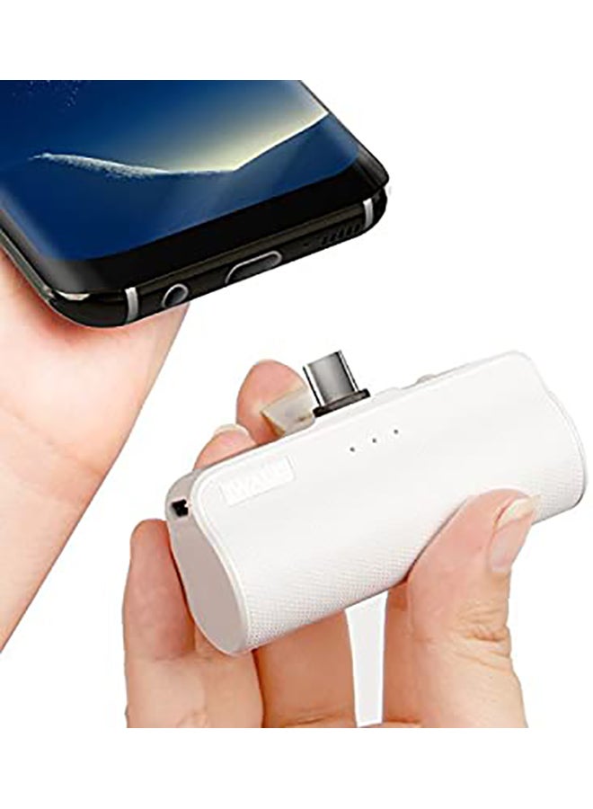 Wireless Bluetooth Earphone With 3300mAh Power Bank White/Silver