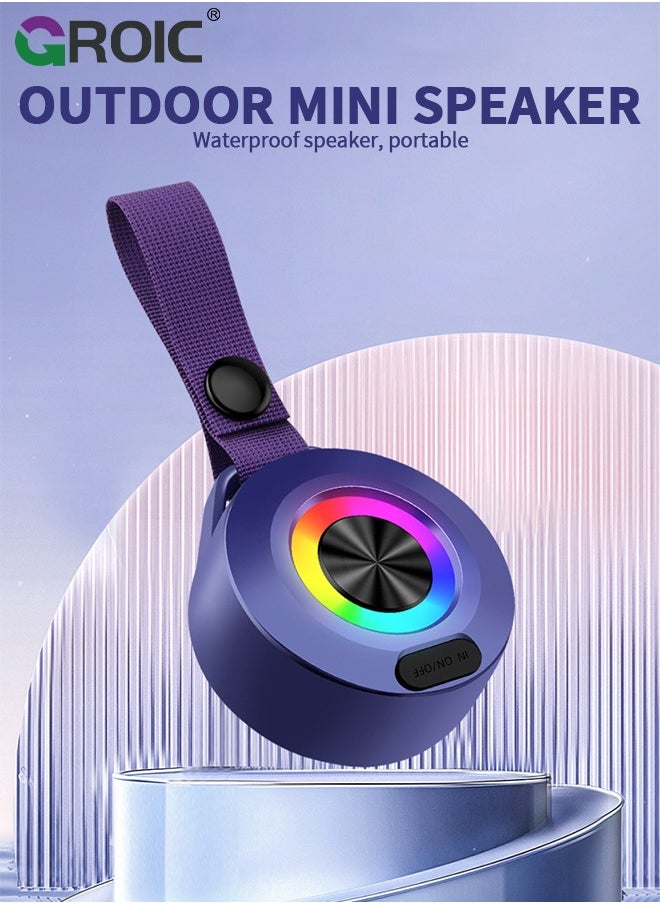 Colorful Wireless Speaker, Colorful Lights Subwoofer Small Wireless Speaker, Portable Speaker For Enhanced Bass, Hands-Free Call Feature, Voice Prompt