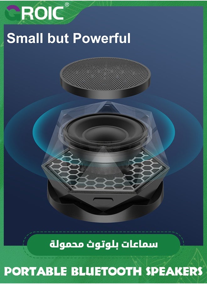 Magnetic Diamond Bluetooth Speaker, Small Wireless Speaker with Multi RGB Color Light Show, Portable Phone Stand for iPhone, Android, TWS Pairing