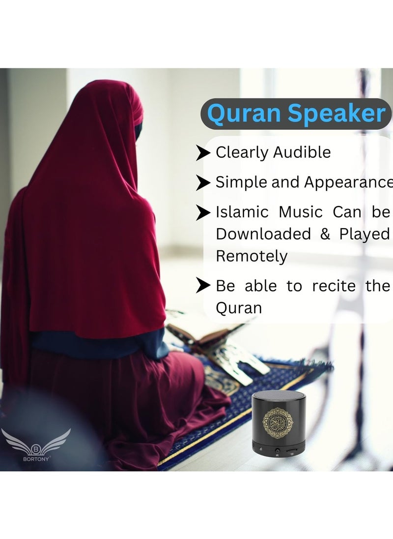 Quran Speaker, SQ200 Remote Control Bluetooth Quran Speaker,Portable Bluetooth Wireless Quran Speaker MP3 Player 8GB TF FM Quran Quran Translator USB Rechargeable Speaker Makkah hajj Gifts (Black)