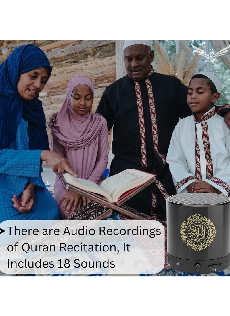 Quran Speaker, SQ200 Remote Control Bluetooth Quran Speaker,Portable Bluetooth Wireless Quran Speaker MP3 Player 8GB TF FM Quran Quran Translator USB Rechargeable Speaker Makkah hajj Gifts (Black)
