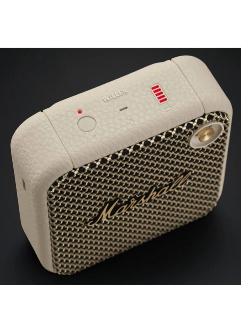 Willen Bluetooth  Speaker, Wireless, 15+ Hours Playtime, Water-Resistent, Quick Charge, Stackable - Cream