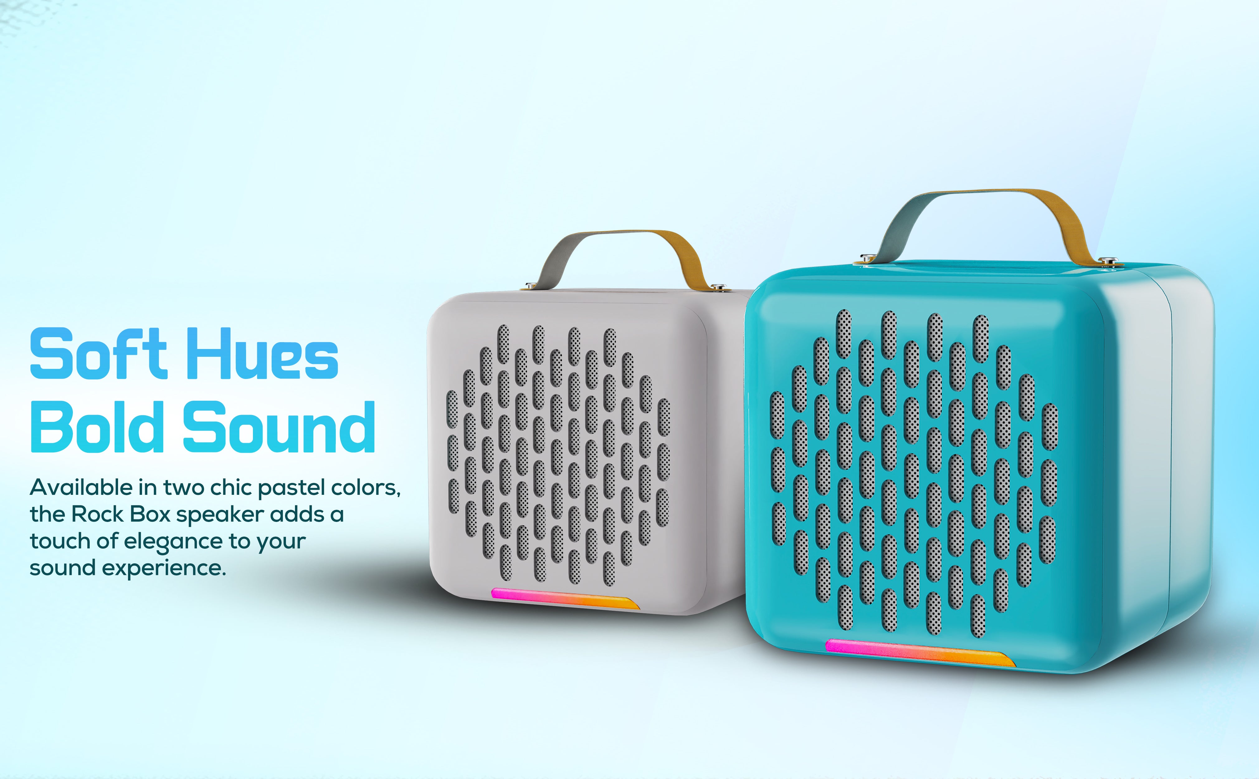 Rock Box Portable Bluetooth Speaker - Karaoke Speaker with Wireless Mic – Mini Party Speaker with Colorful Lights, 10W HD Sound, 8H Playtime, Bluetooth 5.4, TF/USB/AUX Support – for Home, Outdoor, Travel & Kids (Blue)